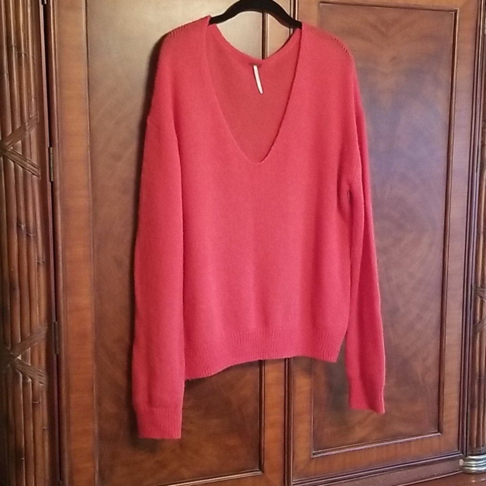 Free People oversized vneck sweater.